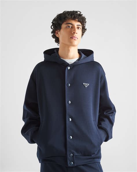 Blue Technical Cotton Hoodie 